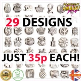 10 Big Hole Charms Beads For Bracelets DIY Jewellery Making Cheap Gift UK