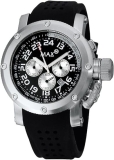 Max XL Men’s Quartz Luxury Watch Black Dial Black Rubber Strap 5-max421