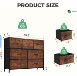 Desser For Bedroom With 7 Fabric Drawers Organizer Storage Closet Chest Clothes