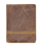 STARHIDE Mens RFID Blocking Distressed Hunter Leather Bifold Coin Pocket Wallet