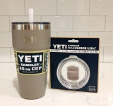 YETI 26 Oz Straw Cup + Matching Magslider Lid- Sharptail Taupe NWT