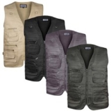 Men Multi Pockets Vest Utility Fishing Lightweight Gilet Safari Travel Waistcoat