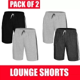 2 PACK MENS LOUNGE SHORTS COTTON PJS NIGHT WEAR CASUAL PYJAMAS SLEEPWEAR BOTTOM.