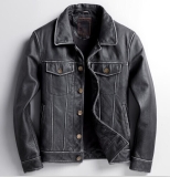 Men’s Distressed Black Vintage Waxed Motorcycle Biker Real Leather Jacket