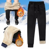 Mens Pants Fleece Lined Winter Warm Waterproof Thermal Trousers Athletic Joggers