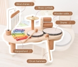 Baby Montessori Wooden Aeolian Bells Xylophone Educational Music Toy for Kids Gi