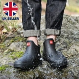 Mens Wellington Rain Boots Garden Outdoor Wellies Boots Short Ankle Shoes Size A
