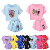 Girls Monster High Casual Sport T-Shirt Tracksuit Kids Top Shorts Outfit Set UK