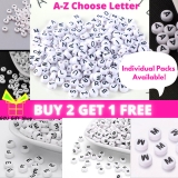 Alphabet Circle Round Beads Individual Letter Jewelry DIY Children Crafts UK