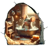 Adorable Mouse in Hole Wall Sticker – Perfect for Kids Room Decor
