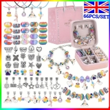 Girls Bracelet Making Kit Beads Jewellery Charms Pendant Set DIY Craft Kids Gift