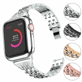 Diamond Metal Strap For Apple Watch Series 7 SE 6 5 4 3 Band 38/40/41/42/44/45mm