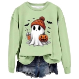 Halloween Hoodies Pumpkin Womens Long Sleeve Sweatshirt Cute Casual Crew Neck