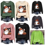 Pumpkin Womens Halloween Hoodies Long Sleeve Sweatshirt Cute Casual Crew Neck