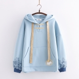 Women Girl Hooded Sweatshirt Hoodies Top Bunny Rabbit Cute Japanese Style Casual