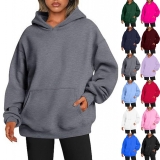 Women Long Sleeve Pullover Hoodies Tops Casual Baggy Loose Sweatshirts Size 8-26