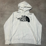 The North Face Hoodie Womens Medium Spellout Graphic Pull Over Sweatshirt, White