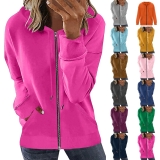 Women Hooded Sweatshirts Zip Up Hoodies Ladies Long Sleeve Fall Warm Drawstring