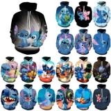 Girls Women Lilo & Stitch 3D Hooded Hoodies Sweatshirt Pullover Jumper Tops Gift