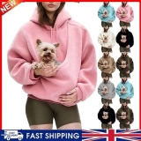 Sherpa Hoodies with Kangaroo Pouch Funny Sweatshirt with Cat Pocket Dog Carrier/