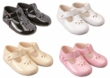Baby Shoes Girl Pram Soft BAYPODS T Bar Black Pink White Cream Early Days