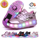 Boys Girls Kids LED Wheel Trainers Kids Flash Roller Skate Shoes Sneakers Skates