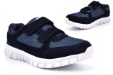Dek Mens Navy Vikings Textile Memory Foam Lightweight Touch Fasten Trainers T749