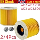 2/4Pcs Replacement Filter For Karcher WD2 WD3 WD2.200 WD3.500 Vacuum Cleaner