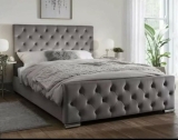 steel Plush Velvet Upholstered Bed Frame uk hand made all size and colour