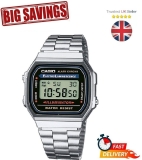 CASIO Retro Classic Unisex Digital Steel Bracelet Watch- A168WA-1YES Silver UK