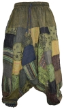 Mens Patchwork Stone Washed Yoga Bohemian Baggy Printed Wideleg Harem Pants