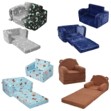 VEVOR Baby Chair Foldable 2-in-1 Comfy Baby Lounger Couch Kids Sofa Luminous