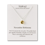 November (Topaz) Birthstone Necklace Created with Zircondia® Crystals