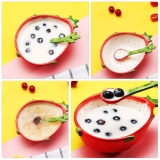 Porcelain Yogurt Bowl Ceramic Dragon Fruit Kids Salad Design