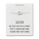 Sterling Silver Sister Quote Knot Bracelet