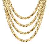 Men’s 9mm Gold Plated Steel 18-24 Inch Cuban Curb Chain Necklace