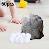 60x Fake Snowballs for Kids 2 inch Indoor Snowball Fight Balls Soft for Indoor
