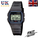 F91W Classic Digital Retro Sports Alarm Stopwatch Black Watch