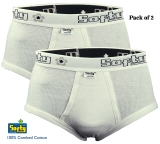SOFTY® 2 PIECE Mens RIB fabric 100% Cotton Briefs Underpants Slips Pants Brief