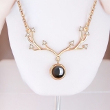 Deer Antler Necklace Rose Gold 925 Sterling Silver Jewellery Womens Gift