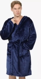 UNISEX DRESSING GOWN  THICK SOFT & COZY HOODED FLEECE BATHROBE ROBE SIZE XL.