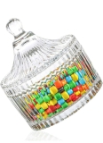 Samine Glass Candy Sweet/Jewellery Jar Lid Crystal Bon Covered Decorative