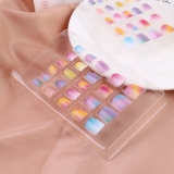 48pcs Stick On Nails for Little Girls Kids False Nail Kit Glitter Nail for Kids