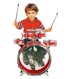 Big Band Children’s Rockstar Drums & Cymbal Kit Kids Dum Set With Stool – Red