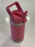 YETI Pink Rambler Jr. 12 oz Kids Water Bottle w/Flip Lid. w/Straw. Excel. Cond.