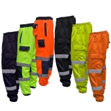 Hi Viz Vis Fleece Trousers Jogging Bottoms Safety Work Joggers Sweat Pants S-5XL