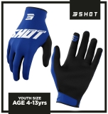 NEW SHOT RAW BURST KIDS YOUTH MOTOCROSS MX QUAD BIKE GLOVES YAMAHA BLUE