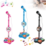 NEW Kids Electric Microphone Adjustable Stand Karaoke Machine Lights Girls Boys