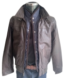 Brown Real Leather  Mens Bomber Biker Style Jacket Large, CLEARANCE SALE