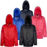 Kids Waterproof Rain Coat Jacket & Hood Childs Childrens Boys Girls Lightweight